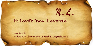 Milovánov Levente névjegykártya